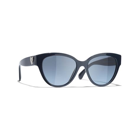 Butterfly Sunglasses Acetate & Metal Blue & Gray. Lenses: Blue 